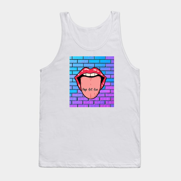 Tongue Out Brick Wall Pop Art Ave Tank Top by Pop Art Ave
